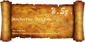 Wachsler Szilas névjegykártya